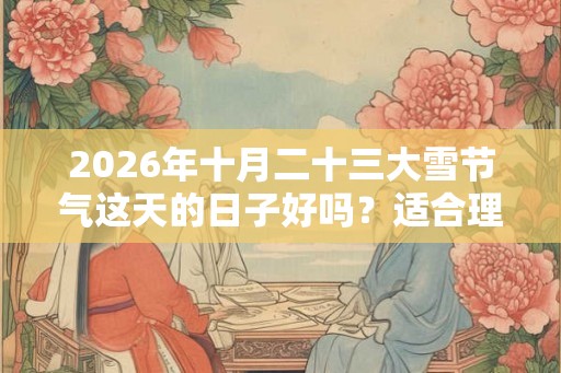 2026年十月二十三大雪节气这天的日子好吗？适合理发吗？