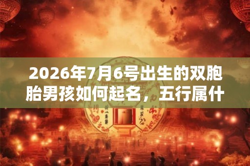 2026年7月6号出生的双胞胎男孩如何起名，五行属什么