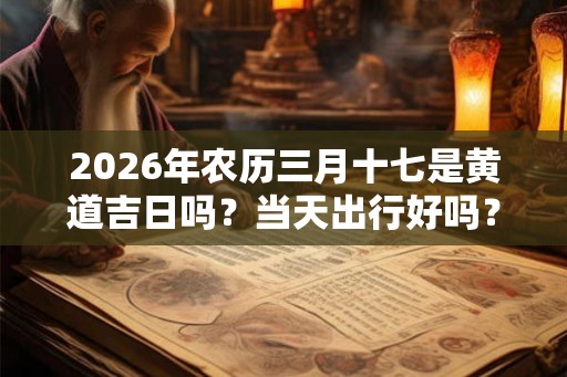 2026年农历三月十七是黄道吉日吗？当天出行好吗？