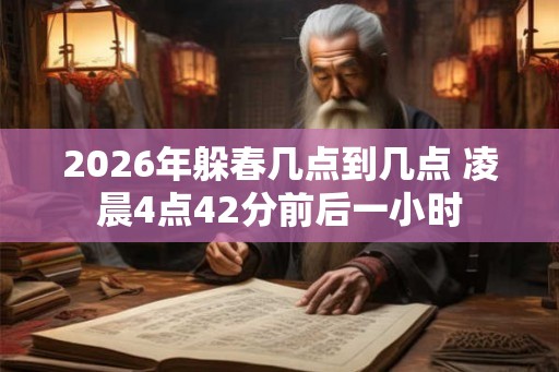 2026年躲春几点到几点 凌晨4点42分前后一小时