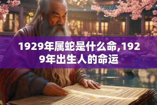 1929年属蛇是什么命,1929年出生人的命运