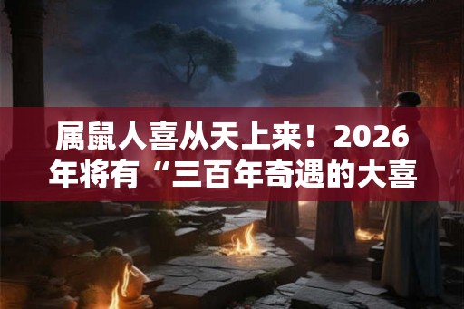 属鼠人喜从天上来！2026年将有“三百年奇遇的大喜事”
