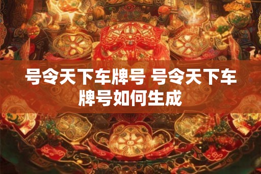 号令天下车牌号 号令天下车牌号如何生成