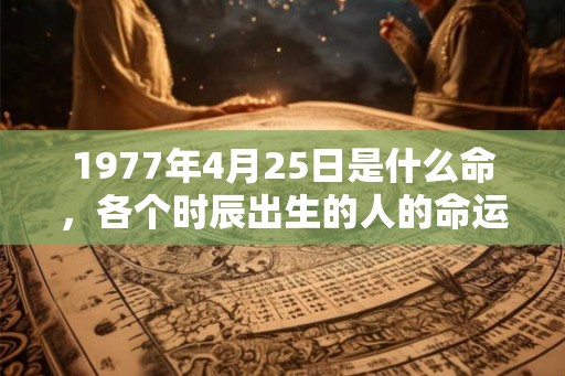 1977年4月25日是什么命，各个时辰出生的人的命运