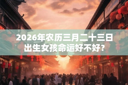 2026年农历三月二十三日出生女孩命运好不好？