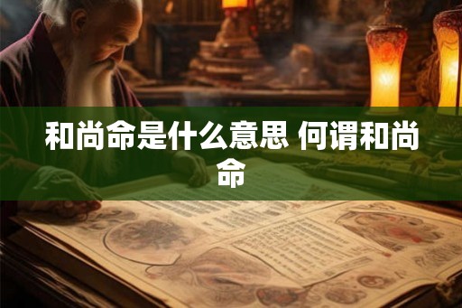 和尚命是什么意思 何谓和尚命