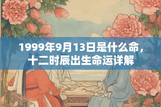 1999年9月13日是什么命,十二时辰出生命运详解 1999年9月13日是什么命,十二时辰出生命运详解