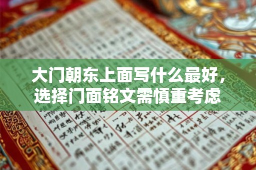 大门朝东上面写什么最好，选择门面铭文需慎重考虑