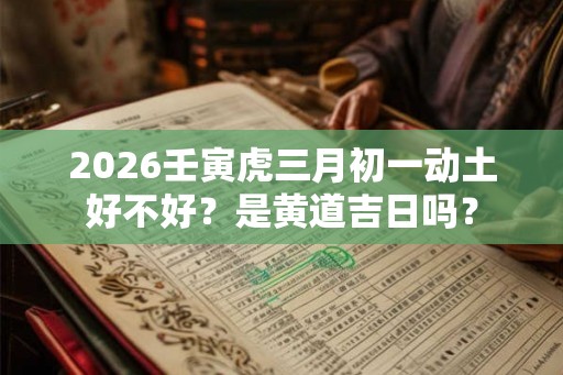 2026壬寅虎三月初一动土好不好？是黄道吉日吗？