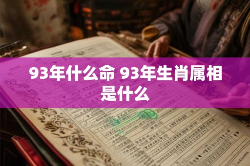 93年什么命 93年生肖属相是什么