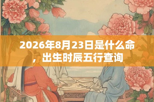 2026年8月23日是什么命，出生时辰五行查询