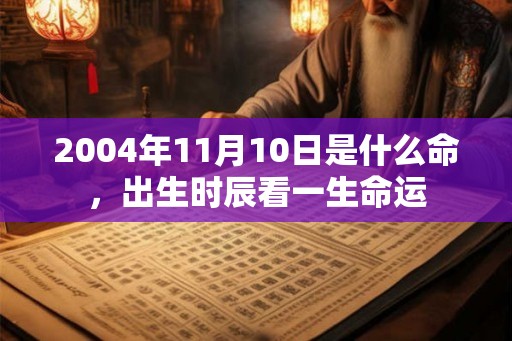 2004年11月10日是什么命，出生时辰看一生命运