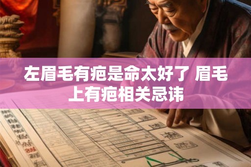 左眉毛有疤是命太好了 眉毛上有疤相关忌讳