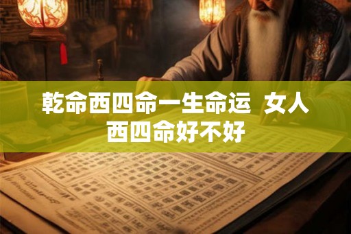 乾命西四命一生命运  女人西四命好不好