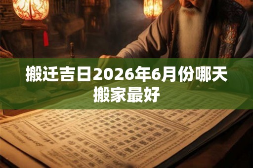 搬迁吉日2026年6月份哪天搬家最好