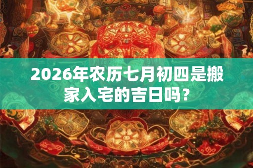 2026年农历七月初四是搬家入宅的吉日吗？