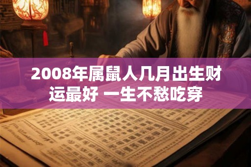 2008年属鼠人几月出生财运最好 一生不愁吃穿