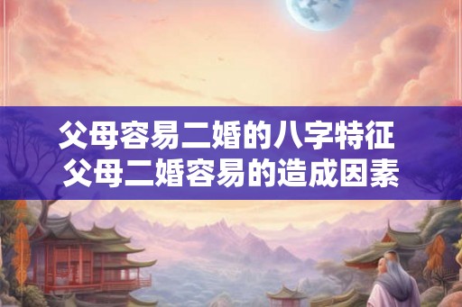 父母容易二婚的八字特征 父母二婚容易的造成因素