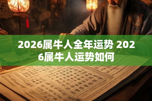 2026属牛人全年运势 2026属牛人运势如何