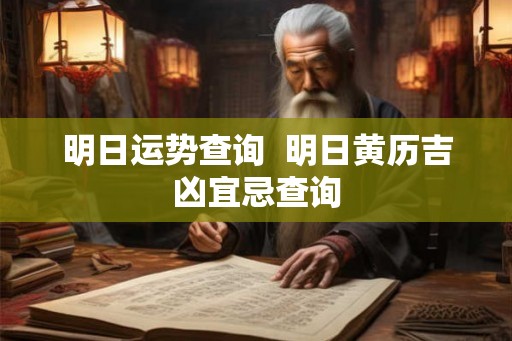 明日运势查询  明日黄历吉凶宜忌查询
