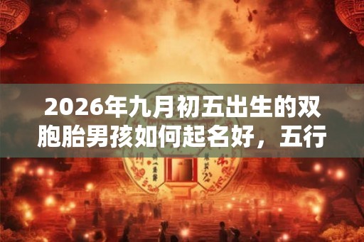 2026年九月初五出生的双胞胎男孩如何起名好，五行属什么
