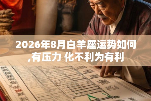 2026年8月白羊座运势如何,有压力 化不利为有利