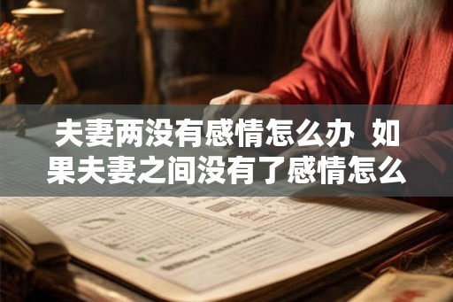 夫妻两没有感情怎么办  如果夫妻之间没有了感情怎么办