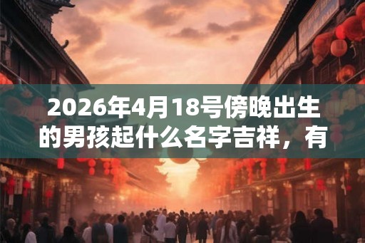 2026年4月18号傍晚出生的男孩起什么名字吉祥，有什么名字推荐？