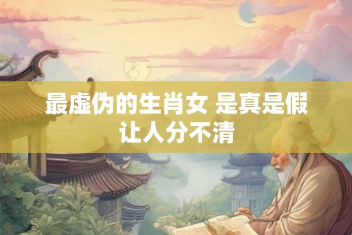 最虚伪的生肖女 是真是假让人分不清