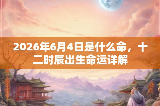 2026年6月4日是什么命，十二时辰出生命运详解
