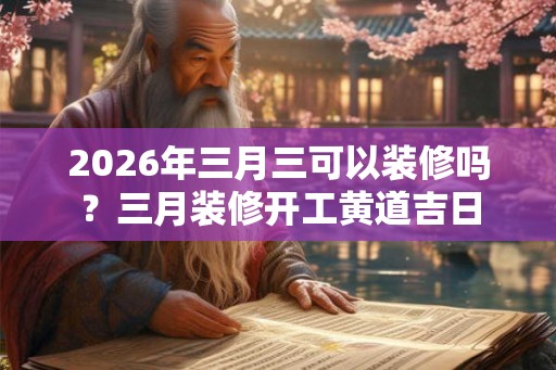 2026年三月三可以装修吗？三月装修开工黄道吉日