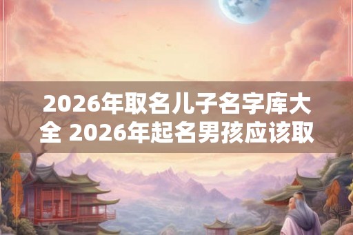 2026年取名儿子名字库大全 2026年起名男孩应该取什么名字