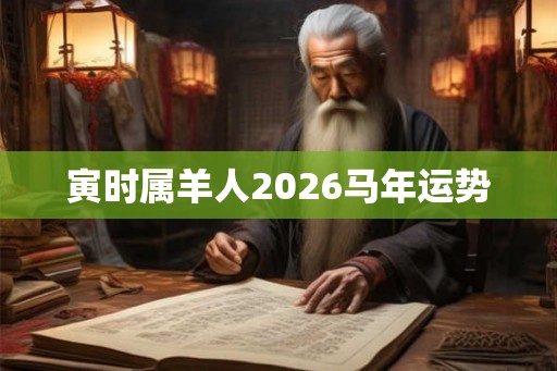 寅时属羊人2026马年运势