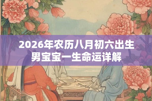 2026年农历八月初六出生男宝宝一生命运详解