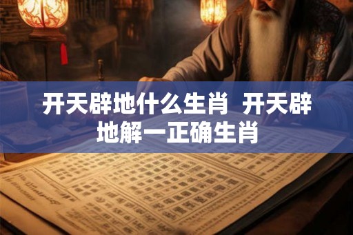 开天辟地什么生肖  开天辟地解一正确生肖
