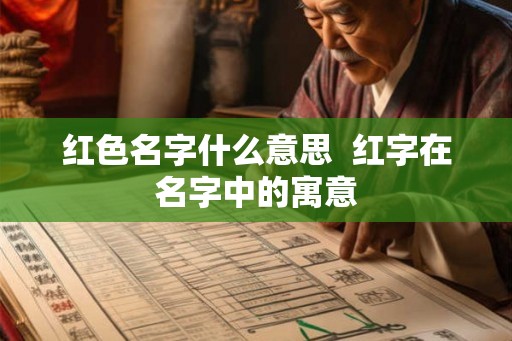 红色名字什么意思  红字在名字中的寓意