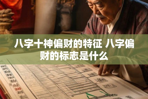 八字十神偏财的特征 八字偏财的标志是什么