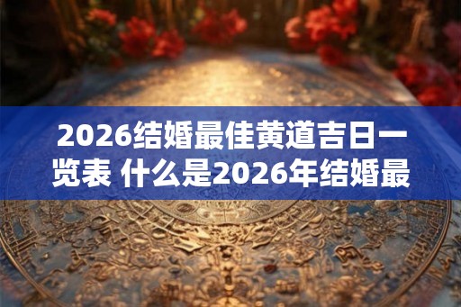 2026结婚最佳黄道吉日一览表 什么是2026年结婚最佳黄道吉日