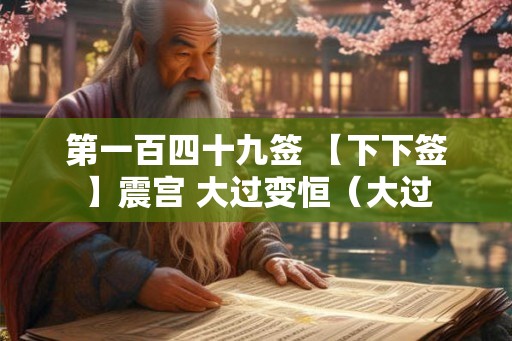 第一百四十九签 【下下签】震宫 大过变恒（大过