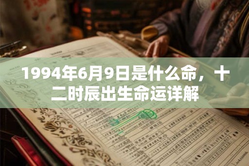 1994年6月9日是什么命，十二时辰出生命运详解