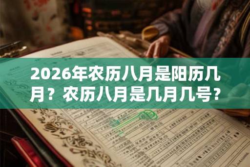 2026年农历八月是阳历几月？农历八月是几月几号？