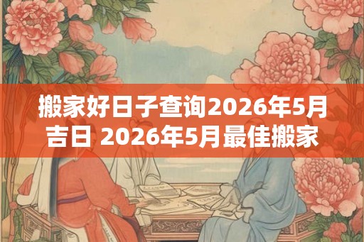 搬家好日子查询2026年5月吉日 2026年5月最佳搬家日
