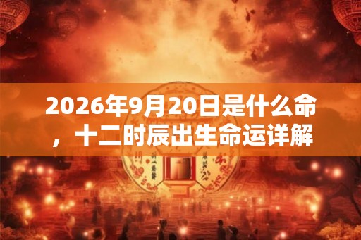 2026年9月20日是什么命，十二时辰出生命运详解
