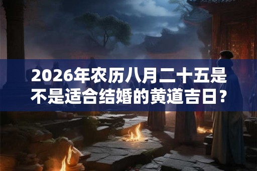 2026年农历八月二十五是不是适合结婚的黄道吉日？