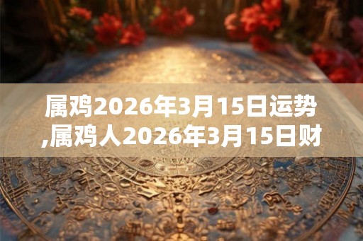 属鸡2026年3月15日运势,属鸡人2026年3月15日财运,生肖鸡2026年3月15日运势