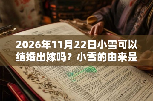2026年11月22日小雪可以结婚出嫁吗？小雪的由来是哪里？