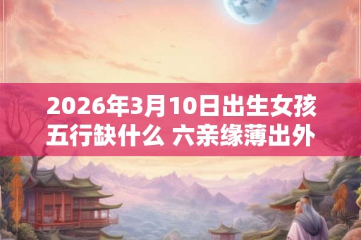 2026年3月10日出生女孩五行缺什么 六亲缘薄出外为贵
