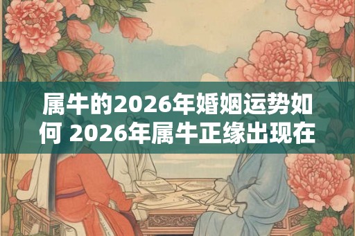 属牛的2026年婚姻运势如何 2026年属牛正缘出现在几月