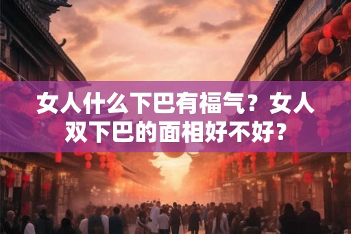 女人什么下巴有福气？女人双下巴的面相好不好？