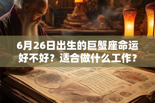 6月26日出生的巨蟹座命运好不好？适合做什么工作？